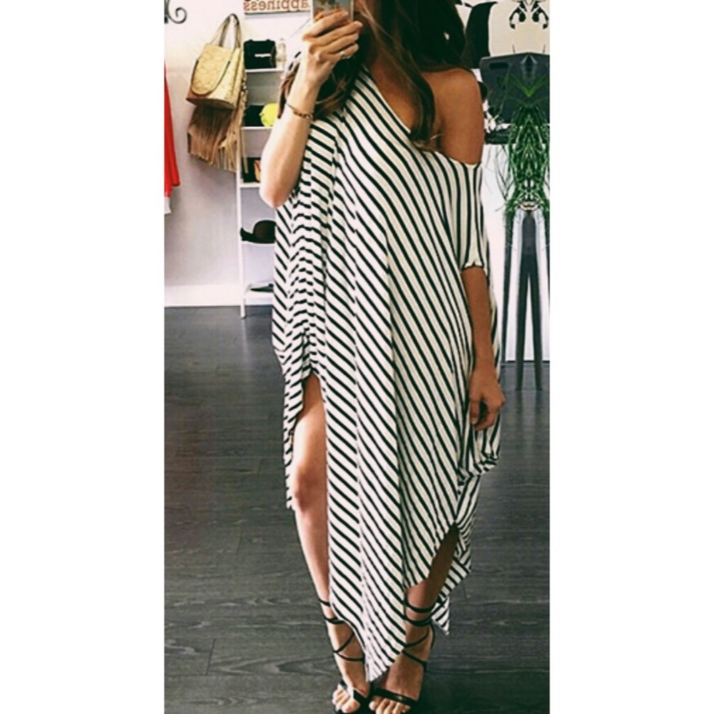 striped maxi dress